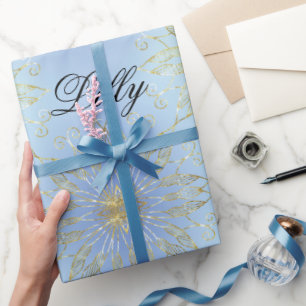 Classic Biue holiday Snowflakes stars Christmas Wrapping Paper