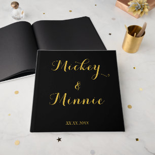 Classic Black 12"x12" Guest Book with Custom Text