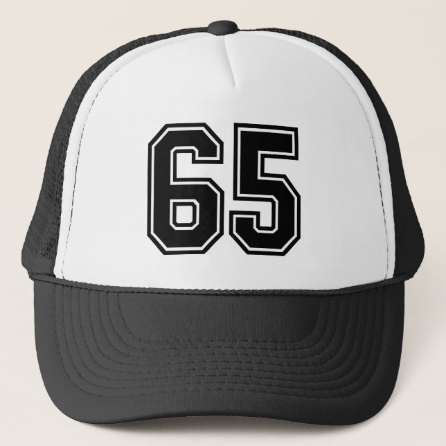 Classic Black 65th Birthday Party Trucker Hat (Front)