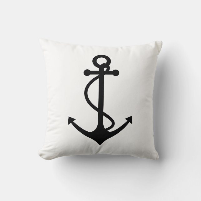 Classic Black Anchor Cushion (Front)