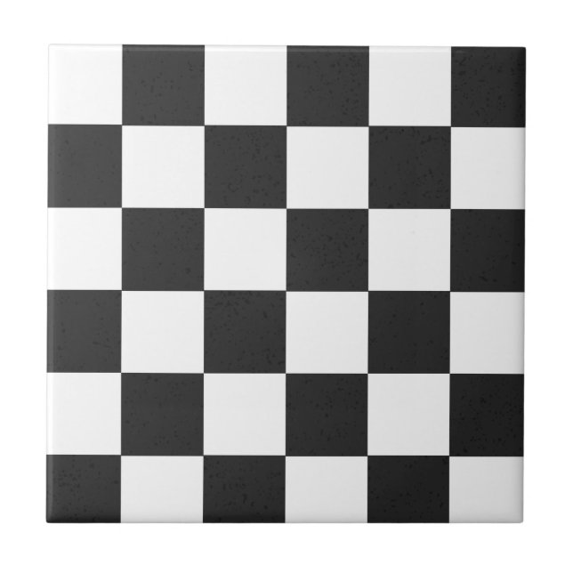  Classic Black and Checks, Vintage Collection   Ceramic Tile (Front)