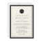 Classic Black and Ecru Monogram Wedding Invitation