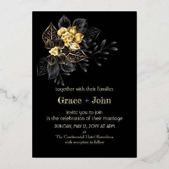 Classic Black and Gold Embroidery (Front)