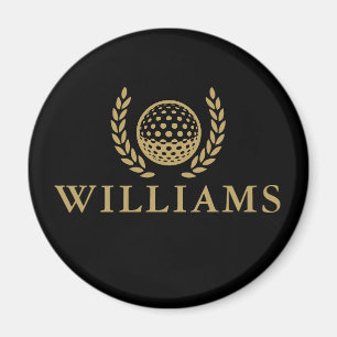 Classic Black And Gold Personalised Name Monogram Magnet