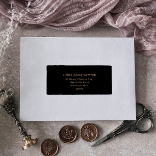 Classic Black and Gold Return Address Label