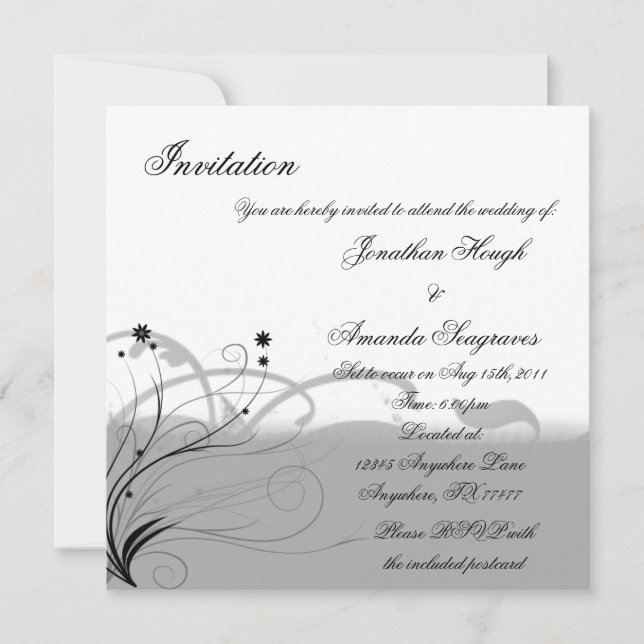 Classic Black and Grey Invitation (Front)