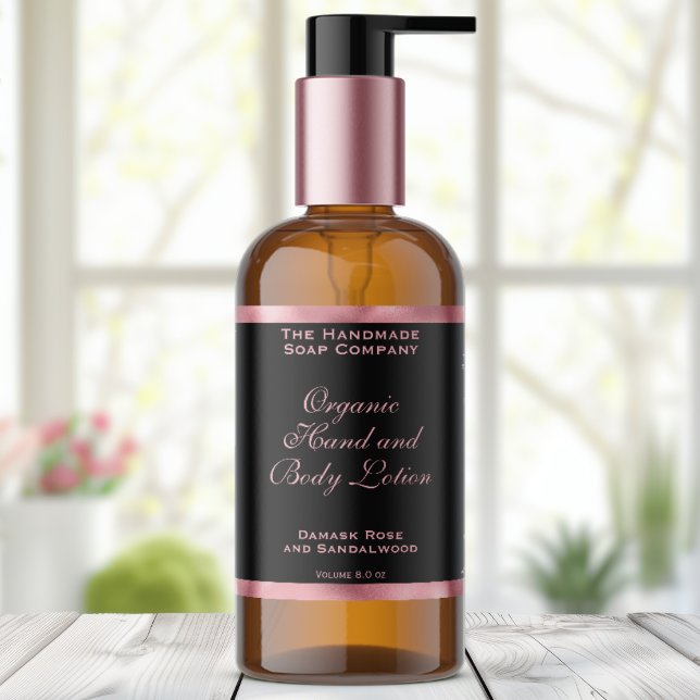 Classic Black and Pink Foil Cosmetics Bottle Label (Creator Uploaded)