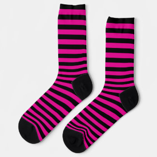 Classic Black and Pink Striped Socks