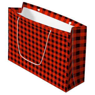 Classic Black and Red Buffalo Plaid Gift Bag