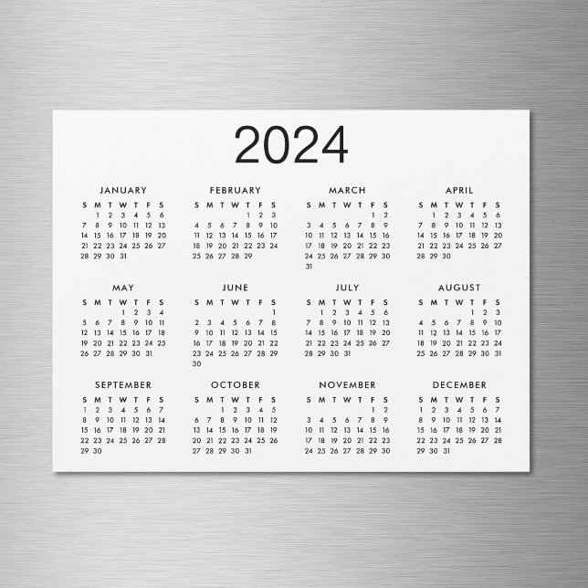 Classic Black And White 2024 Calendar Magnet (Creator Uploaded)