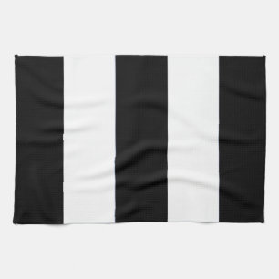Classic Black and White Broad Stripes on a Tea Towel