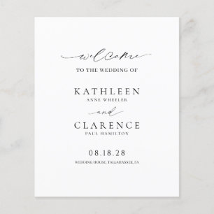 Classic Black and White Budget Wedding Program Flyer