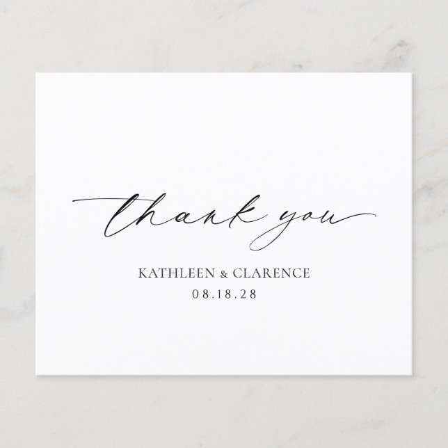 Classic Black and White Budget Wedding Thank You Flyer (Front)