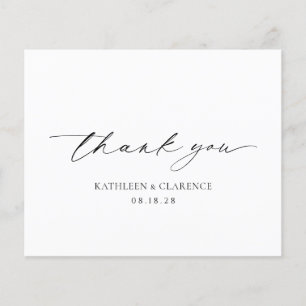 Classic Black and White Budget Wedding Thank You Flyer