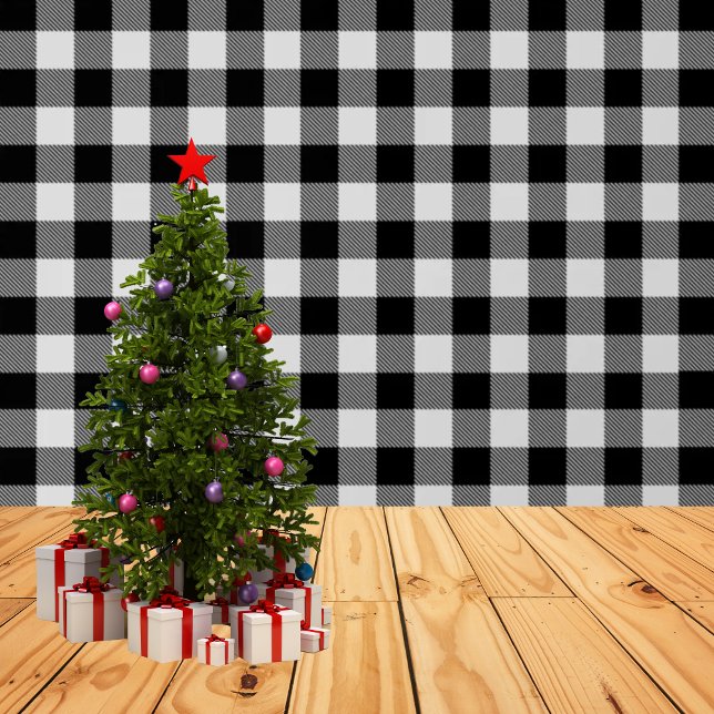Classic Black and White Buffalo Plaid Wallpaper (Classic Black White Buffalo Plaid)