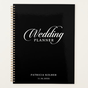 Classic Black and White Calligraphy Wedding Planner