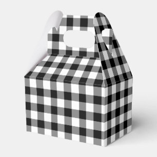 Classic Black And White Checked Gingham Favour Box