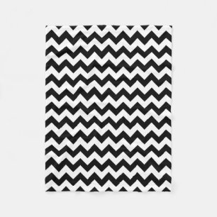 Classic Black and White Chevron Fleece Blanket