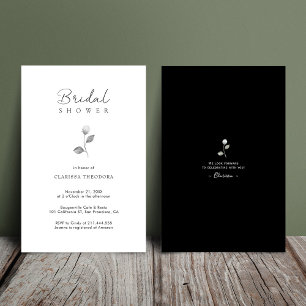 Classic Black and White Elegant Bridal Shower Invitation