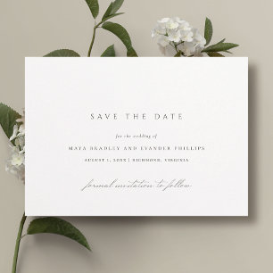 Classic Black and White Elegant Minimal Wedding Save The Date