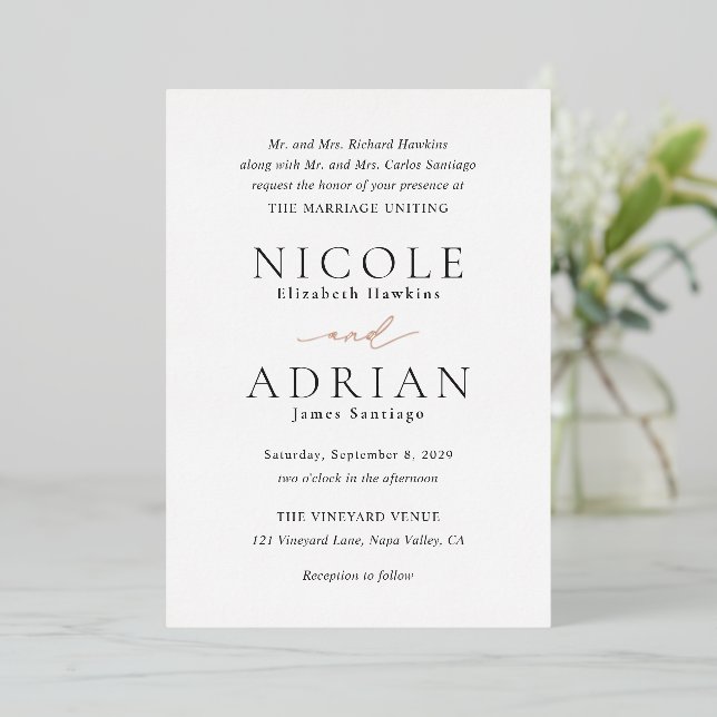 Classic Black and White Elegant Wedding (Standing Front)