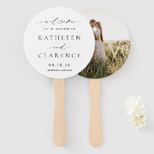 Classic Black and White Elegant Wedding Hand Fan