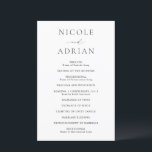Classic Black and White Elegant Wedding Program<br><div class="desc">Elegant wedding program featuring traditional serif fonts in a simple layout.</div>