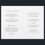 Classic Black and White Elegant Wedding Program<br><div class="desc">Classic style folded wedding program (comes unfolded) with a simple and minimal black and white design with a combination of traditional serif fonts and an elegant script along with your date in a large format for a modern touch.  This elegant program is great for a formal wedding.</div>