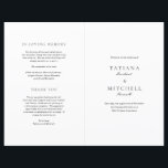 Classic Black and White Elegant Wedding Program<br><div class="desc">Elegant wedding program featuring a simple and classic design with your event details in traditional serif and elegant script fonts.</div>