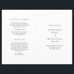 Classic Black and White Elegant Wedding Program<br><div class="desc">Elegant wedding program featuring a simple and classic design with your event details in traditional serif and elegant script fonts.</div>