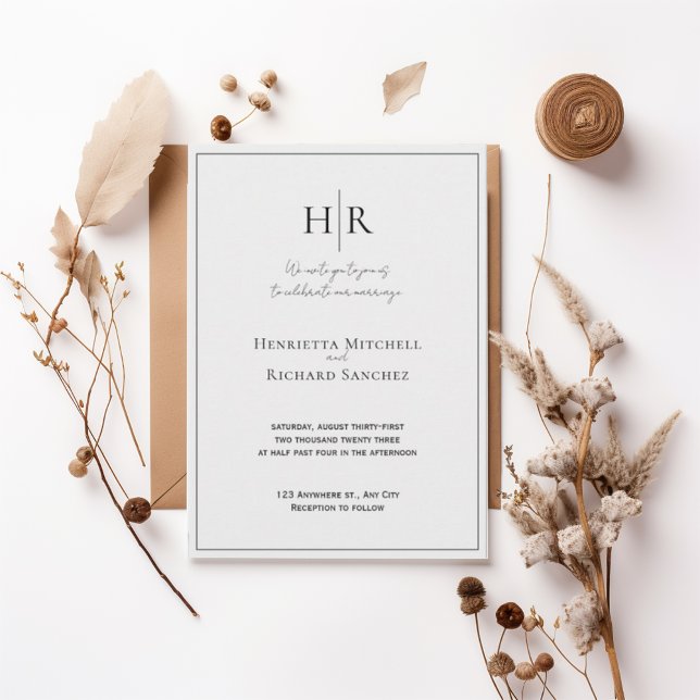 Classic Black and White Formal Wedding Invitation (Creator Uploaded)