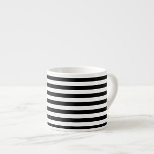 Classic Black and White Horizontal Striped pattern Espresso Cup