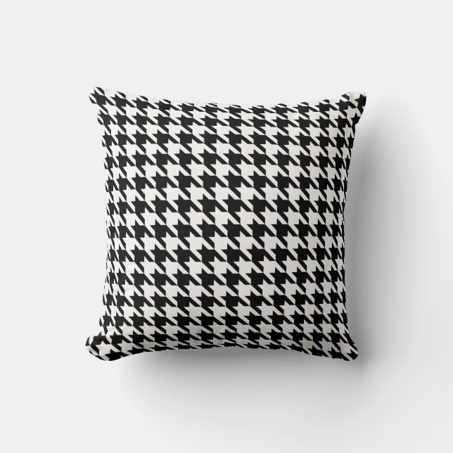 Classic Black and White Houndstooth Cushion (Front)