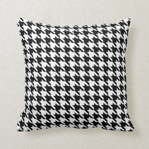 Classic Black and White Houndstooth Cushion