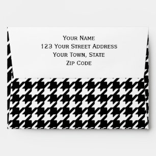 Classic Black and White Houndstooth Pattern Envelope