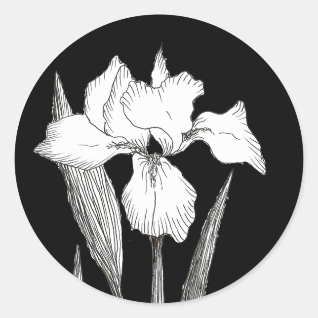 Classic Black and White Iris Sticker (Front)