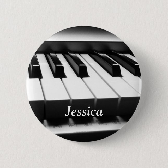 Classic Black and White Keyboard 6 Cm Round Badge (Front)