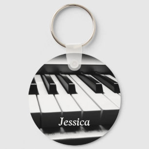 Classic Black and White Keyboard Key Ring