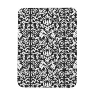Classic Black and White Lace Pattern Magnet