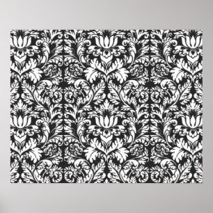 Classic Black and White Lace Pattern Poster