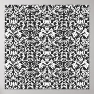 Classic Black and White Lace Pattern Poster