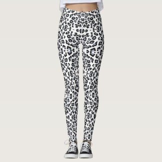 Classic Black and White Leopard Print Leggings