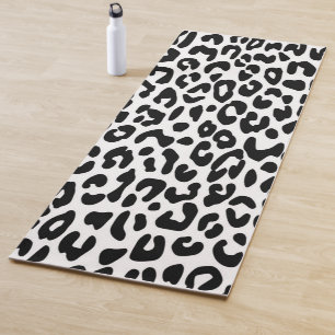 Classic Black and White Leopard Print Yoga Mat