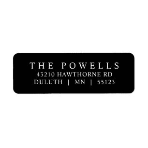 Classic Black and White Minimalist Return Address Label
