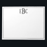 Classic Black and White Modern Monogram Notepad<br><div class="desc">Classic Black and White Modern Monogram Notepad</div>