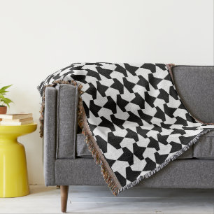 Classic Black and White Muslim Mamluks Pattern Throw Blanket