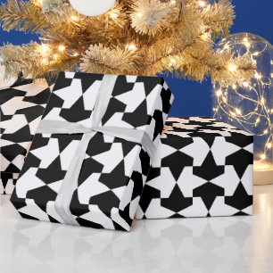Classic Black and White Muslim Mamluks Pattern Wrapping Paper
