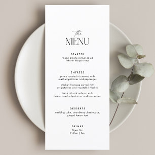 Classic Black and White Old Money Wedding  Menu