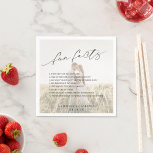 Classic Black and White Photo Elegant Wedding Napkin