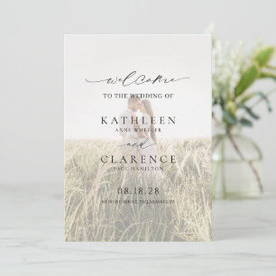 Classic Black and White Photo Elegant Wedding Program